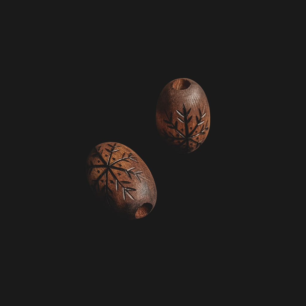 Puuhelmi "Snowflake" ∅6mm