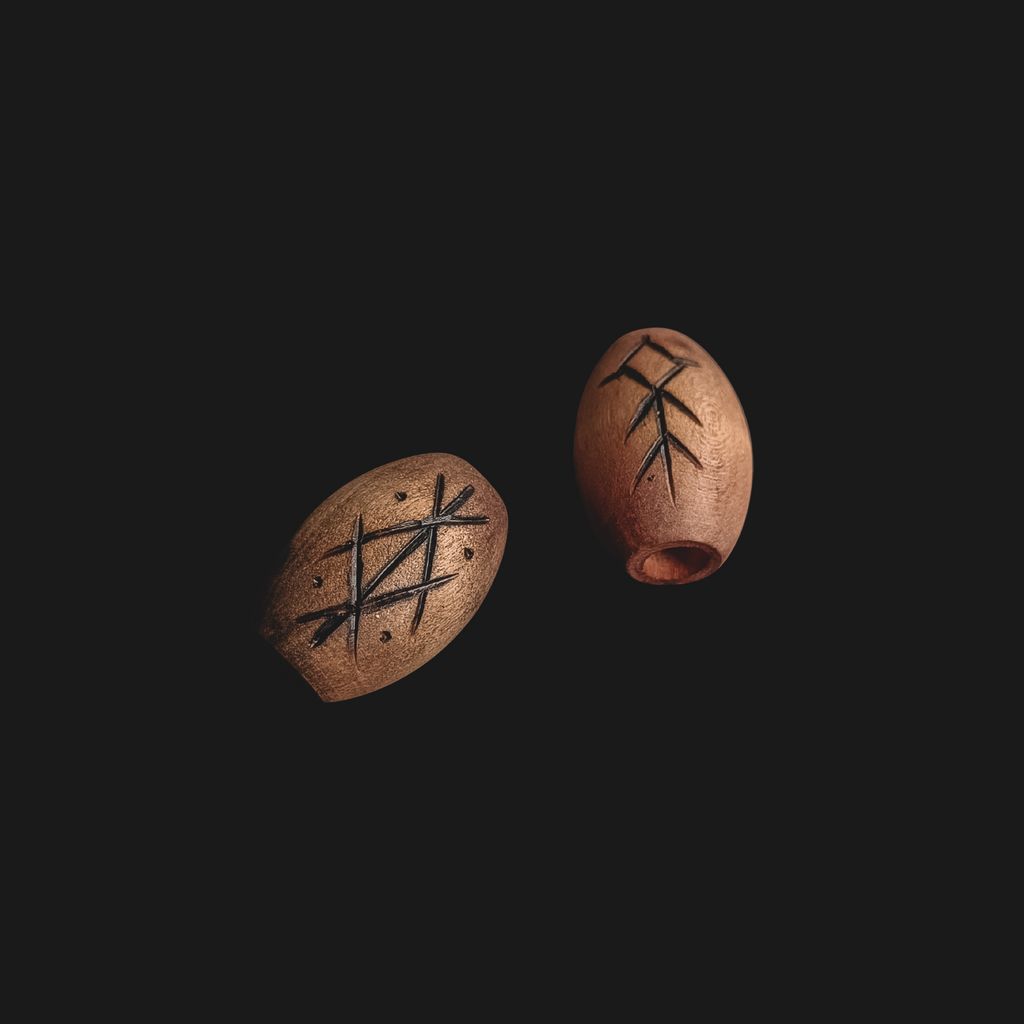 Puuhelmi "Bind Rune" ∅6mm